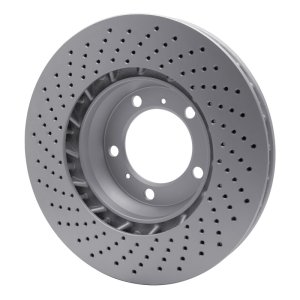 Porsche 718 Cayman Brake Rotor (1) - Right Front - R1 Concepts - GeoSPEC Coated Drill - `99-`23